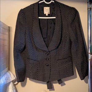 Nanette Lapore Black Blazer w Cream Stitches 10